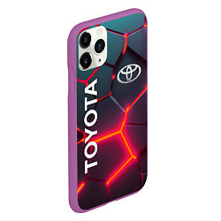 Чехол iPhone 11 Pro матовый TOYOTA 3D NEON ТОЙОТА 3Д ПЛИТЫ НЕОН, цвет: 3D-фиолетовый — фото 2