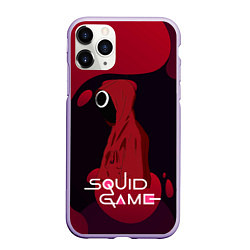 Чехол iPhone 11 Pro матовый Игра в кальмара Red Black, цвет: 3D-светло-сиреневый