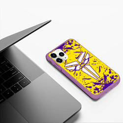 Чехол iPhone 11 Pro матовый ЛЕЙКЕРС LOS ANGELES LAKERS,, цвет: 3D-фиолетовый — фото 2