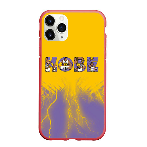 Чехол iPhone 11 Pro матовый Коби Брайант Kobe Bryant / 3D-Красный – фото 1