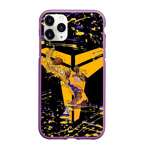 Чехол iPhone 11 Pro матовый Los angeles lakers NBA / 3D-Фиолетовый – фото 1