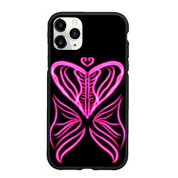 Чехол iPhone 11 Pro матовый Бабочка любви, цвет: 3D-черный