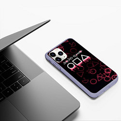 Чехол iPhone 11 Pro матовый Squid Game Pattern, цвет: 3D-светло-сиреневый — фото 2