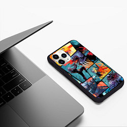 Чехол iPhone 11 Pro матовый Ведьмак The Witcher комикс, цвет: 3D-черный — фото 2
