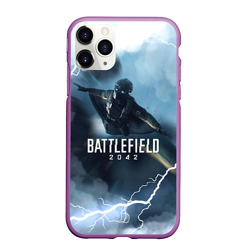 Чехол iPhone 11 Pro матовый WINGSUIT BATTLEFIELD 2042 / 3D-Фиолетовый – фото 1