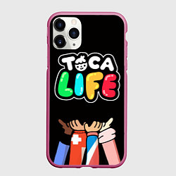 Чехол iPhone 11 Pro матовый Toca Life: Friends, цвет: 3D-малиновый