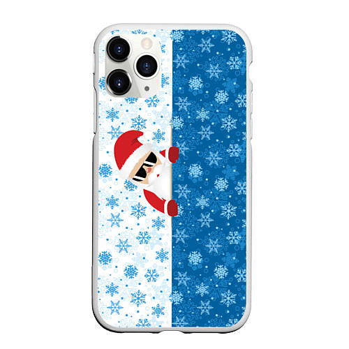 Чехол iPhone 11 Pro матовый С Новым Годом дед мороз / 3D-Белый – фото 1
