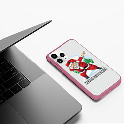 Чехол iPhone 11 Pro матовый Mary Christmas Dab, цвет: 3D-малиновый — фото 2