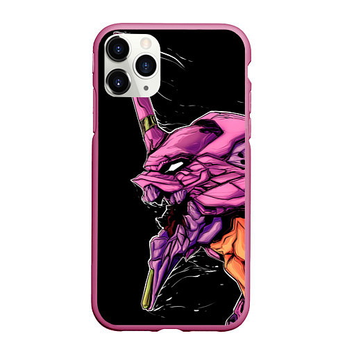 Чехол iPhone 11 Pro матовый Evangelion Eva 01 / 3D-Малиновый – фото 1