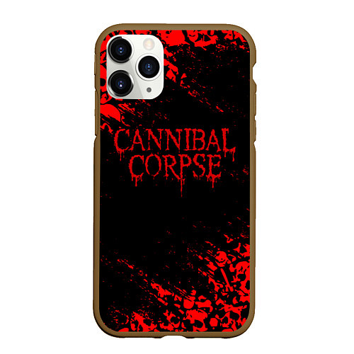 Чехол iPhone 11 Pro матовый CANNIBAL CORPSE КРАСНЫЕ ЧЕРЕПА / 3D-Коричневый – фото 1