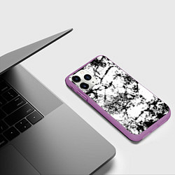 Чехол iPhone 11 Pro матовый Эффект линогравюры, цвет: 3D-фиолетовый — фото 2