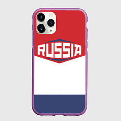 Чехол iPhone 11 Pro матовый Russia, цвет: 3D-фиолетовый