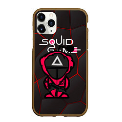 Чехол iPhone 11 Pro матовый Squid game BLACK, цвет: 3D-коричневый