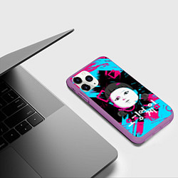 Чехол iPhone 11 Pro матовый SQUID GAME ИГРА В КАЛЬМАРА DOLL,, цвет: 3D-фиолетовый — фото 2
