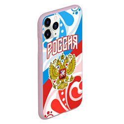 Чехол iPhone 11 Pro матовый Россия! Герб, цвет: 3D-розовый — фото 2