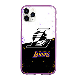 Чехол iPhone 11 Pro матовый Коби Брайант Los Angeles Lakers,, цвет: 3D-фиолетовый