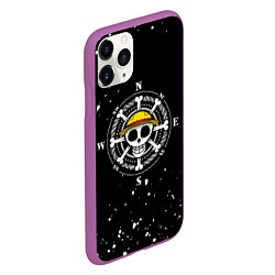 Чехол iPhone 11 Pro матовый ONE PIECE ВАН ПИС ЧЕРЕП БРЫЗГИ КРАСОК, цвет: 3D-фиолетовый — фото 2