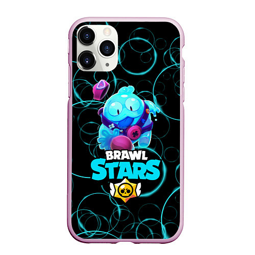 Чехол iPhone 11 Pro матовый Brawl Stars Сквик Squeak / 3D-Розовый – фото 1