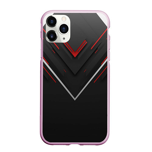 Чехол iPhone 11 Pro матовый Футуристический вектор / 3D-Розовый – фото 1