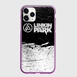 Чехол iPhone 11 Pro матовый Линкин Парк Лого Рок ЧБ Linkin Park Rock, цвет: 3D-фиолетовый