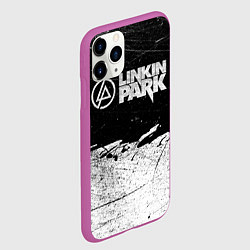 Чехол iPhone 11 Pro матовый Линкин Парк Лого Рок ЧБ Linkin Park Rock, цвет: 3D-фиолетовый — фото 2