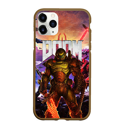 Чехол iPhone 11 Pro матовый DOOM ETERNAL ДУМ БИТВА В АДУ / 3D-Коричневый – фото 1