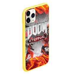 Чехол iPhone 11 Pro матовый DOOM ETERNAL ДУМ ПАЛАЧ РОКА В ОГНЕ, цвет: 3D-желтый — фото 2