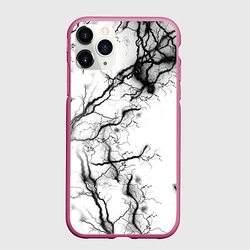 Чехол iPhone 11 Pro матовый Нейронные связи / 3D-Малиновый – фото 1