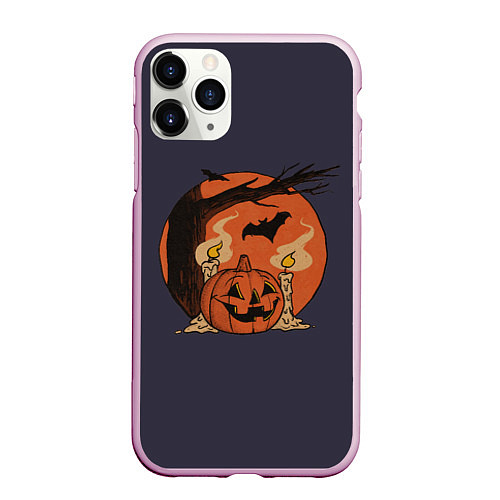 Чехол iPhone 11 Pro матовый Night of Fear Mystic Sunset / 3D-Розовый – фото 1