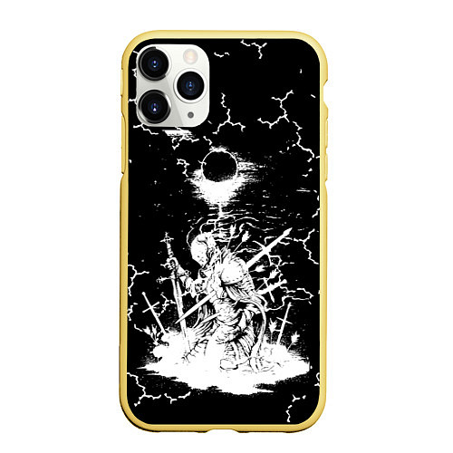Чехол iPhone 11 Pro матовый Dark souls 2 / 3D-Желтый – фото 1