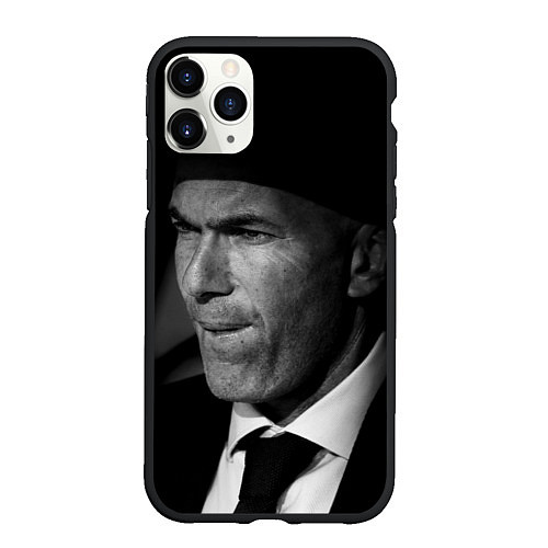 Чехол iPhone 11 Pro матовый Зинедин Зидан Zinedin Zidan / 3D-Черный – фото 1