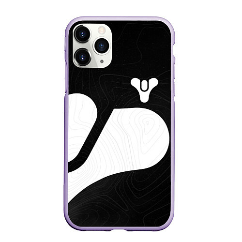 Чехол iPhone 11 Pro матовый DESTINY 2 LOGO WHITE / 3D-Светло-сиреневый – фото 1