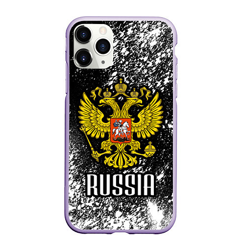 Чехол iPhone 11 Pro матовый Russia / 3D-Светло-сиреневый – фото 1