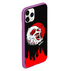 Чехол iPhone 11 Pro матовый ATTACK ON TITAN ГОЛОВА ТИТАНА, цвет: 3D-фиолетовый — фото 2