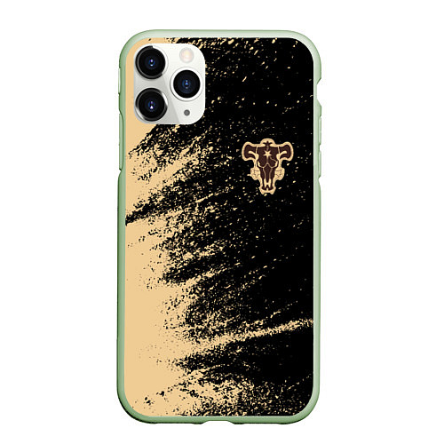 Чехол iPhone 11 Pro матовый Black clover bull / 3D-Салатовый – фото 1