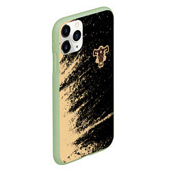 Чехол iPhone 11 Pro матовый Black clover bull, цвет: 3D-салатовый — фото 2