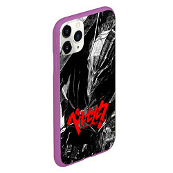 Чехол iPhone 11 Pro матовый BERSERK ЧБ БЕРСЕРК, цвет: 3D-фиолетовый — фото 2