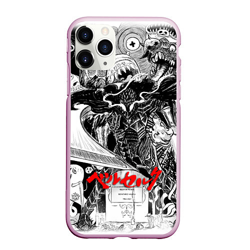 Чехол iPhone 11 Pro матовый АНИМЕ БЕРСЕРК BERSERK / 3D-Розовый – фото 1