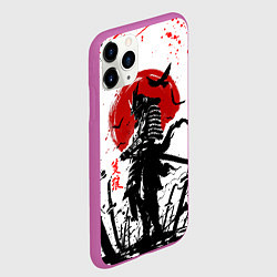 Чехол iPhone 11 Pro матовый GHOST OF TSUSHIMA ПРИЗРАК ЦУСИМЫ КРАСНОЕ СОЛНЦЕ, цвет: 3D-фиолетовый — фото 2