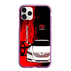 Чехол iPhone 11 Pro матовый Camry Toyota glitch, цвет: 3D-фиолетовый