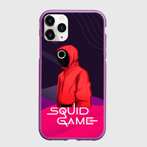 Чехол iPhone 11 Pro матовый Игра в кальмара сериал / 3D-Фиолетовый – фото 1
