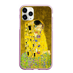 Чехол iPhone 11 Pro матовый Влюблённые поцелуй художник Климт