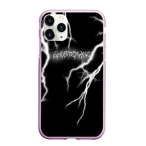 Чехол iPhone 11 Pro матовый GHOSTEMANE Lightning Гостмейн Молния Надпись / 3D-Розовый – фото 1