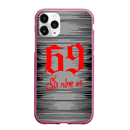 Чехол iPhone 11 Pro матовый 6IX9INE, / 3D-Малиновый – фото 1