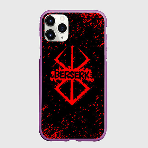 Чехол iPhone 11 Pro матовый BERSERK logo elements / 3D-Фиолетовый – фото 1