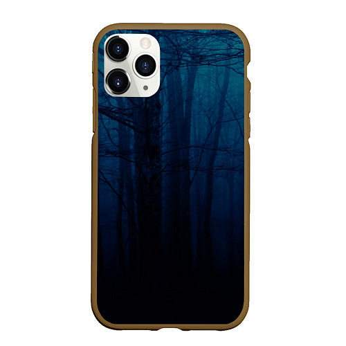 Чехол iPhone 11 Pro матовый Gloomy forest / 3D-Коричневый – фото 1