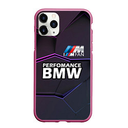 Чехол iPhone 11 Pro матовый BMW Perfomance, цвет: 3D-малиновый