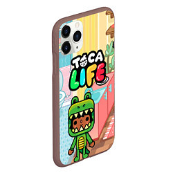 Чехол iPhone 11 Pro матовый Toca Life: Crocodile, цвет: 3D-коричневый — фото 2