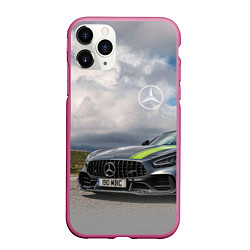 Чехол iPhone 11 Pro матовый Mercedes V8 Biturbo Racing Team AMG, цвет: 3D-малиновый