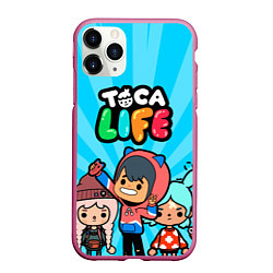 Чехол iPhone 11 Pro матовый Toca Life: Friends, цвет: 3D-малиновый